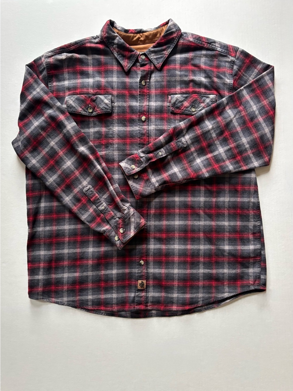 Legendary Whitetails Stretch Flannel Shirt Mens 2XL Red Black Plaid Button Down